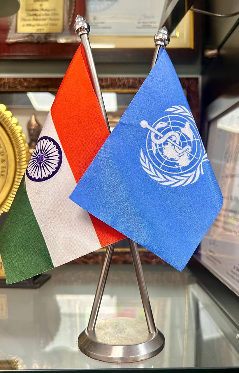 India and WHO flags